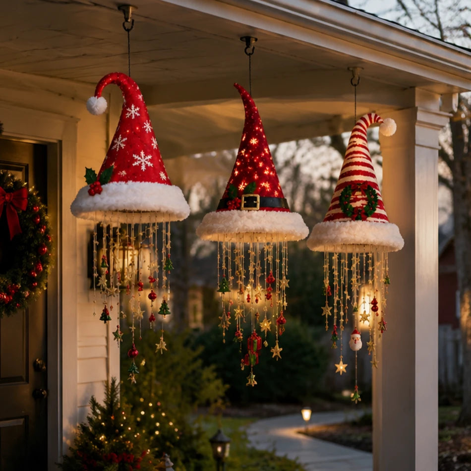 Lighted Santa Hat Hanging Chandelier