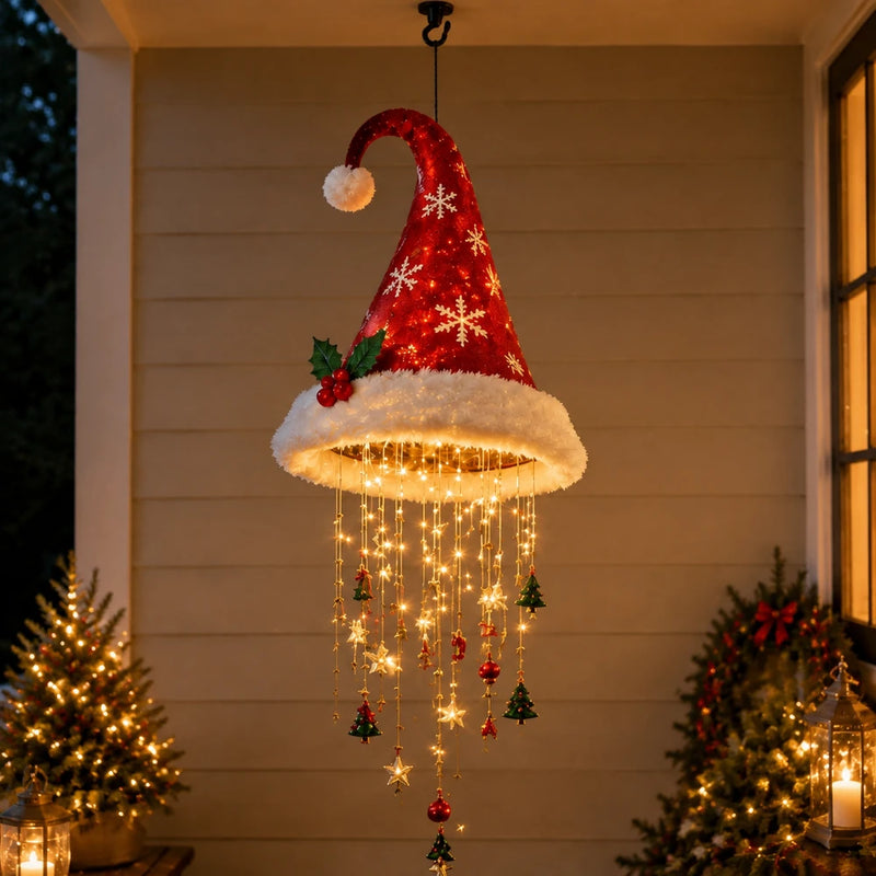 Lighted Santa Hat Hanging Chandelier