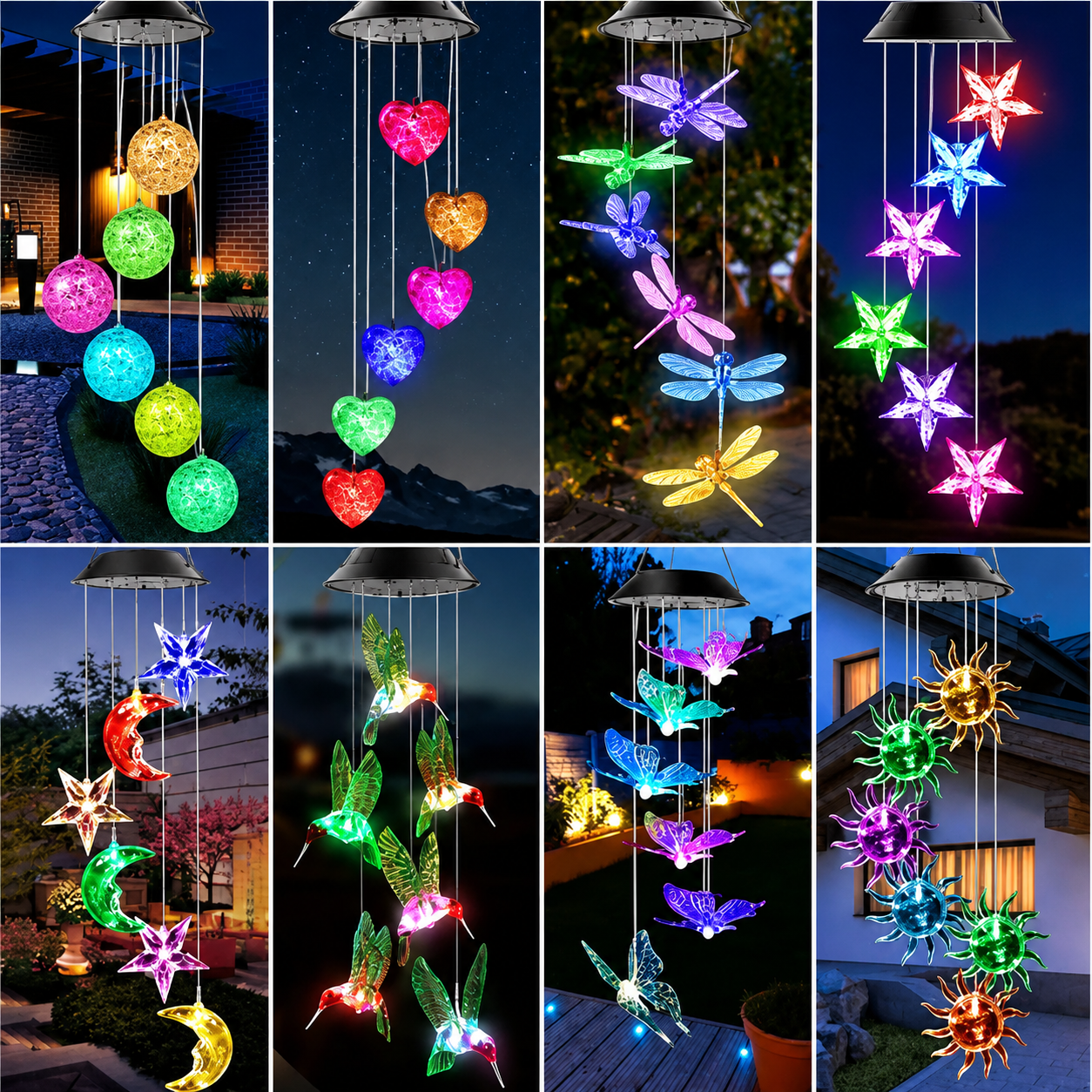 Hummingbird Solar Wind Chime Light