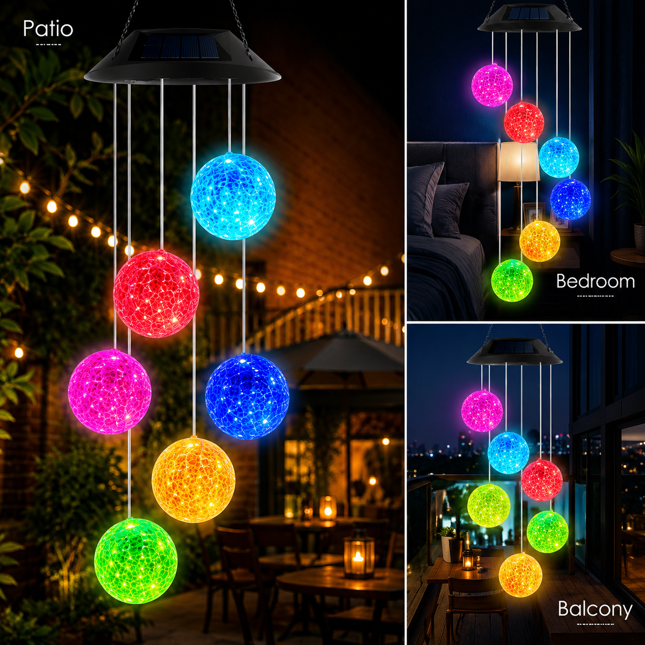 Hummingbird Solar Wind Chime Light