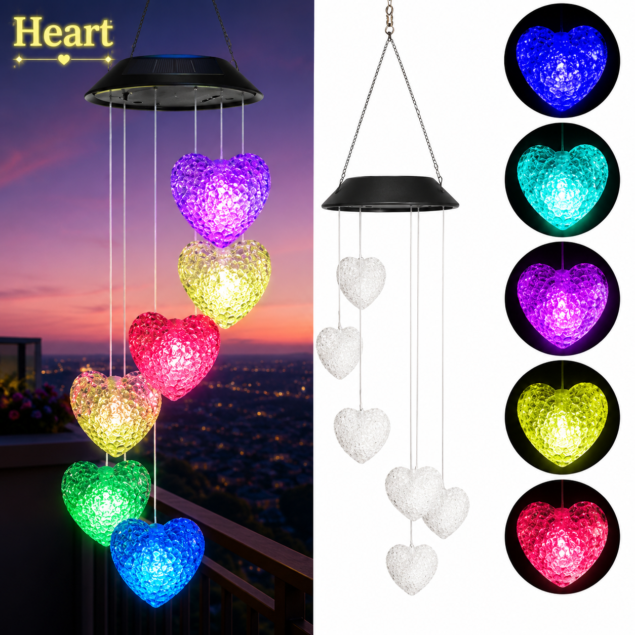 Hummingbird Solar Wind Chime Light