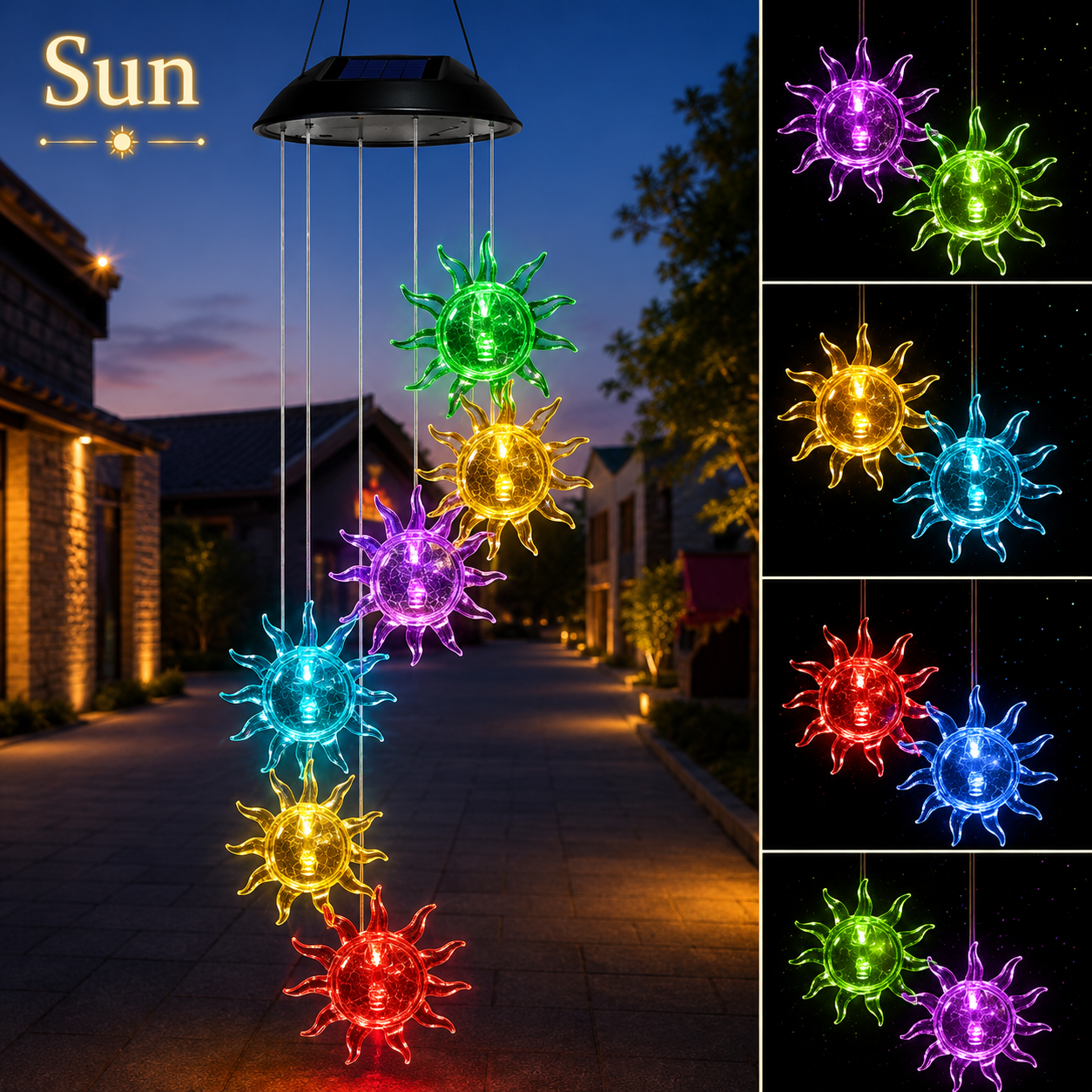 Hummingbird Solar Wind Chime Light