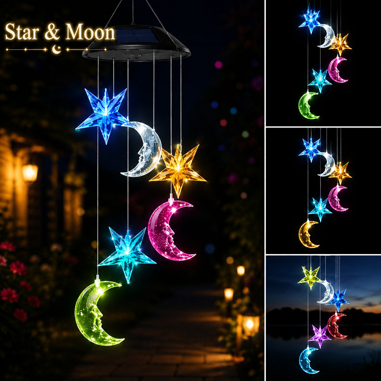 Hummingbird Solar Wind Chime Light