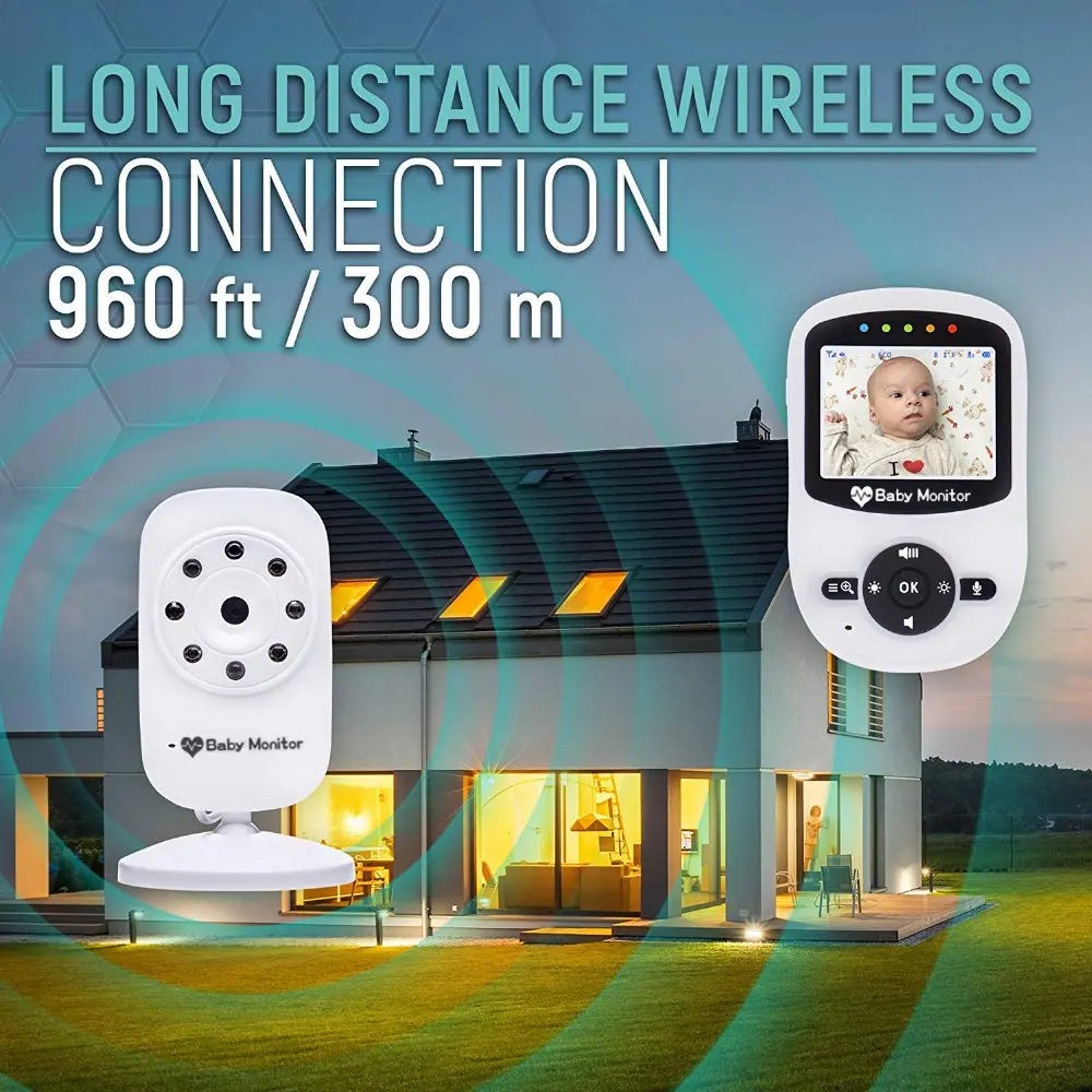 2.4 Inch Wireless Video Baby Monitor High Resolution Baby Nanny Security Camera Night Vision Temperature Monitoring Babyphone