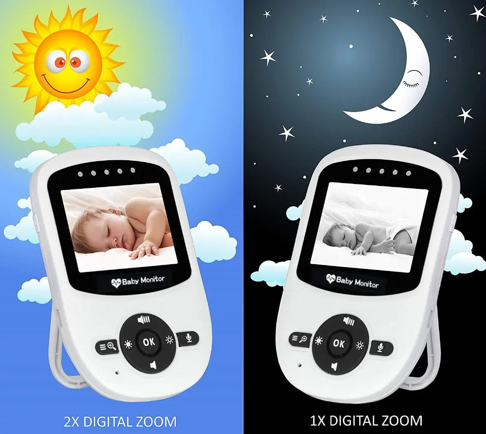 2.4 Inch Wireless Video Baby Monitor High Resolution Baby Nanny Security Camera Night Vision Temperature Monitoring Babyphone