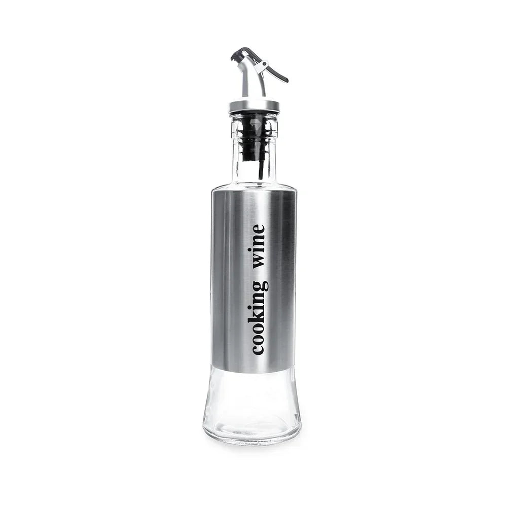 Stainless Steel Oil Bottle No-drip Bottles Soy Cruet Sauce Vinegar Condiment Dispenser Sturdy Seasoning Jars Kitchen Accessories