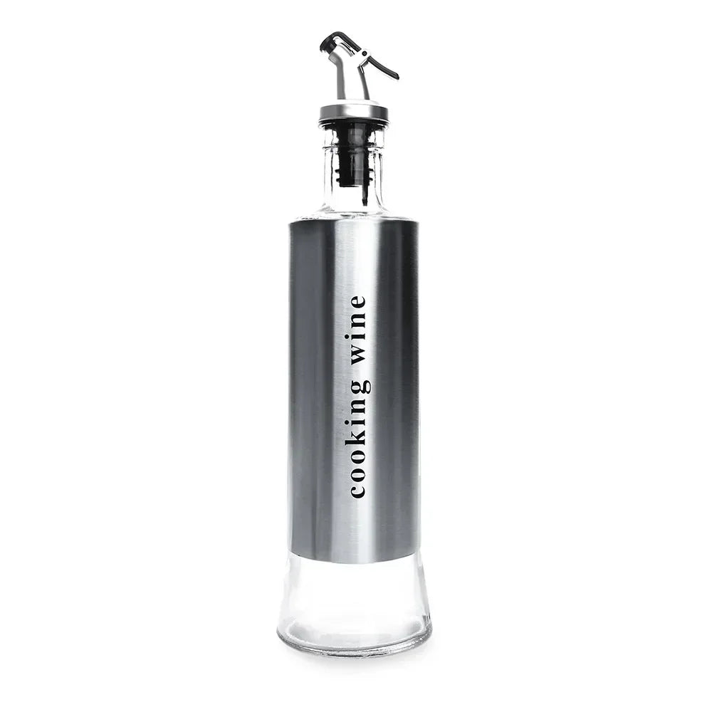 Stainless Steel Oil Bottle No-drip Bottles Soy Cruet Sauce Vinegar Condiment Dispenser Sturdy Seasoning Jars Kitchen Accessories