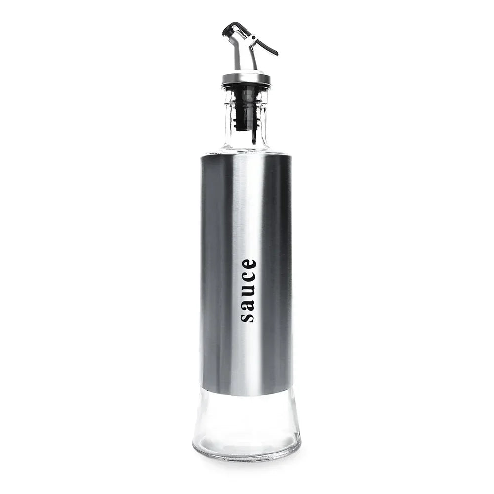 Stainless Steel Oil Bottle No-drip Bottles Soy Cruet Sauce Vinegar Condiment Dispenser Sturdy Seasoning Jars Kitchen Accessories