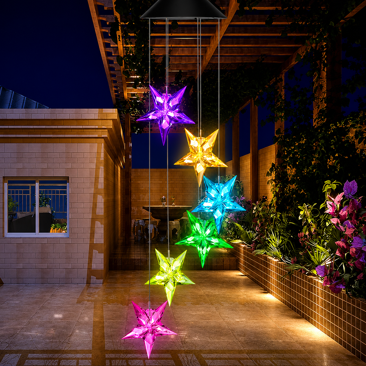 Hummingbird Solar Wind Chime Light
