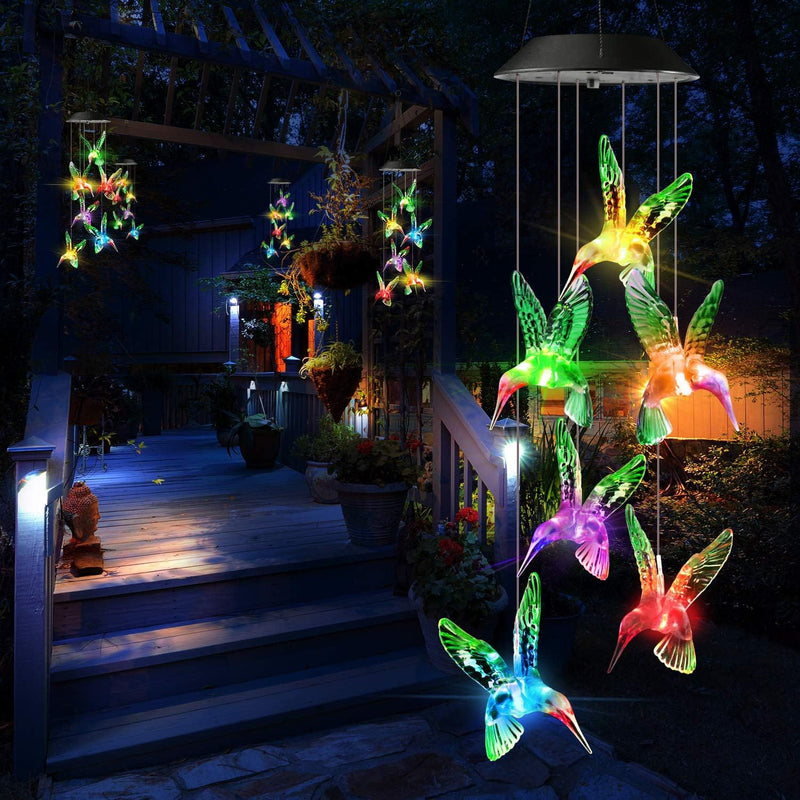 Hummingbird Solar Wind Chime Light